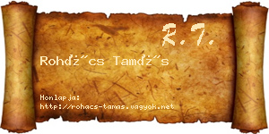 Rohács Tamás névjegykártya